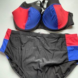 Pink Envelope Color Block Bikini